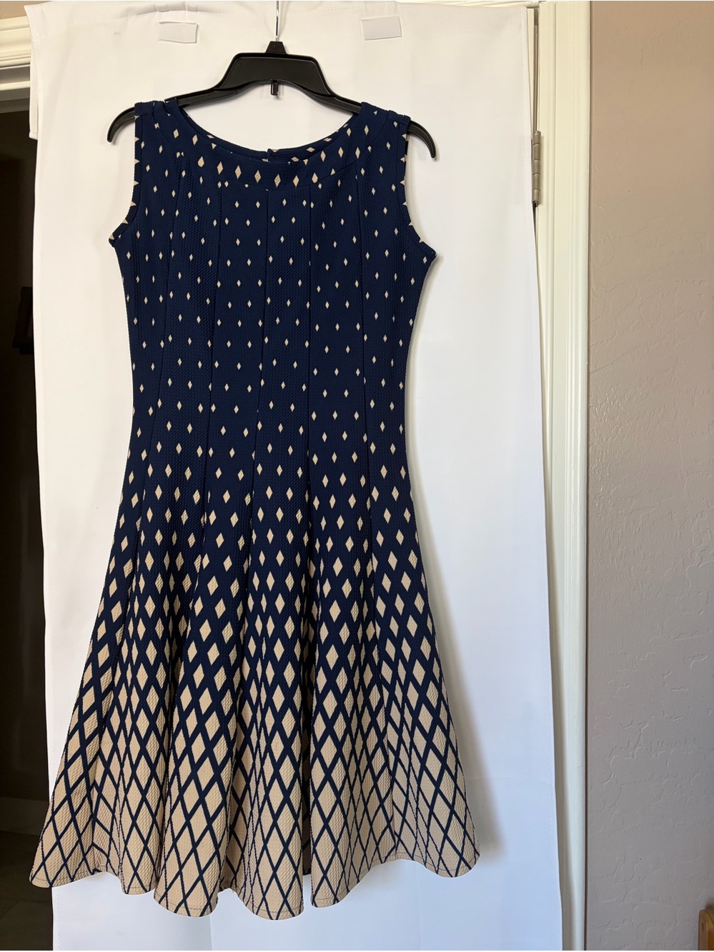 Haani petite navy sleeveless‎ pleated skirt dress